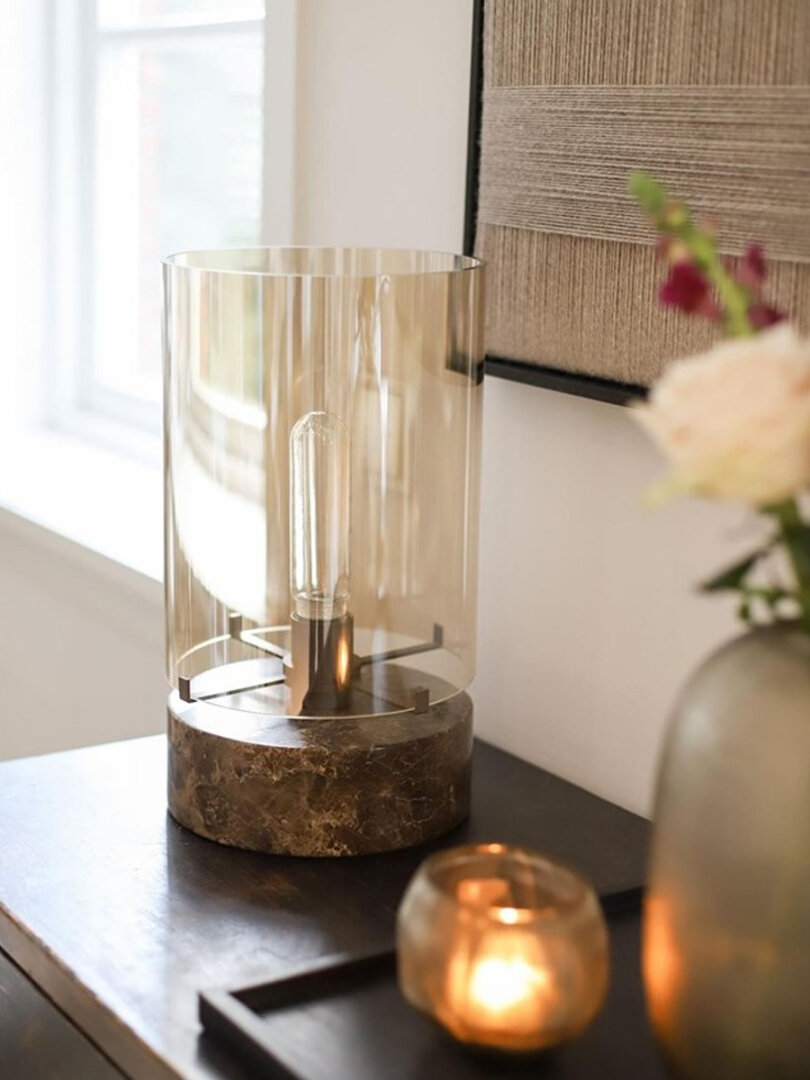 Tafellamp Eve Cilinder marble