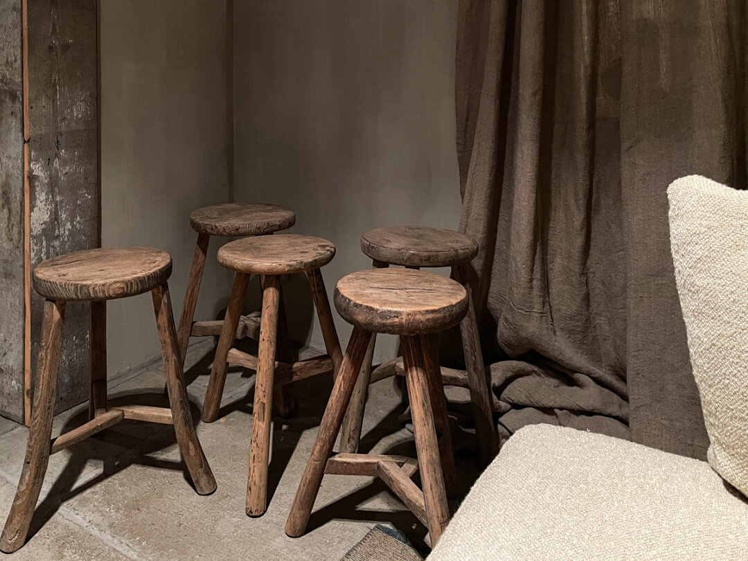 Houten krukje - rond