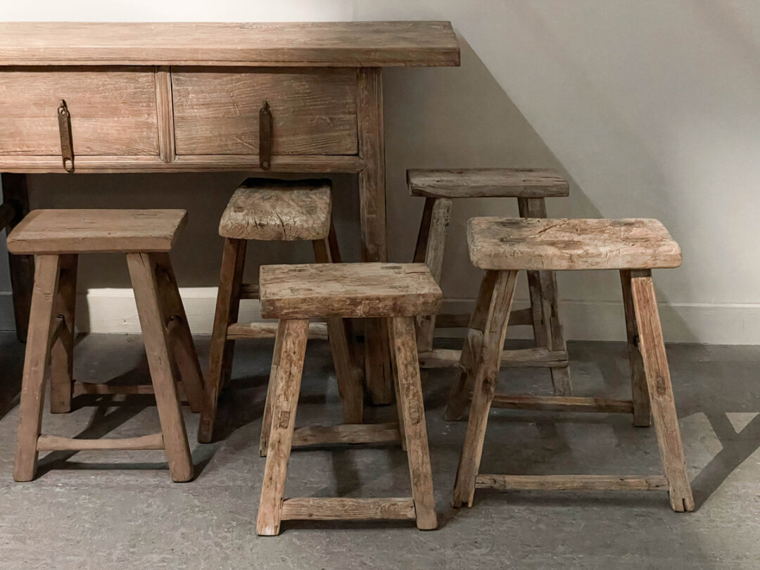 Houten krukje - rechthoek