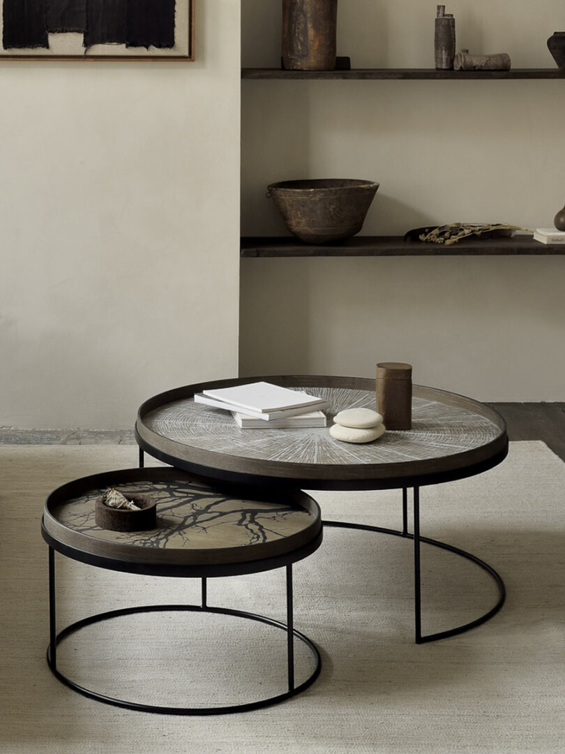 Rond dienblad salontafel set - L/XL