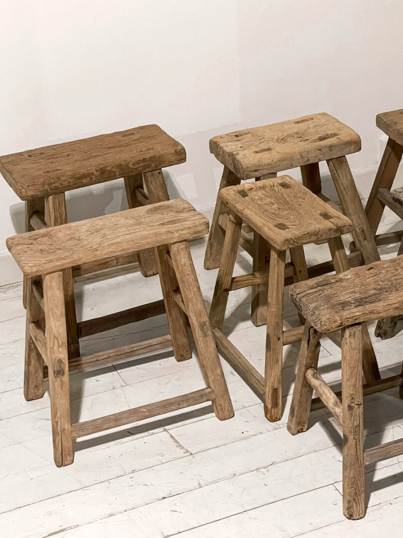 Houten krukje - rechthoek