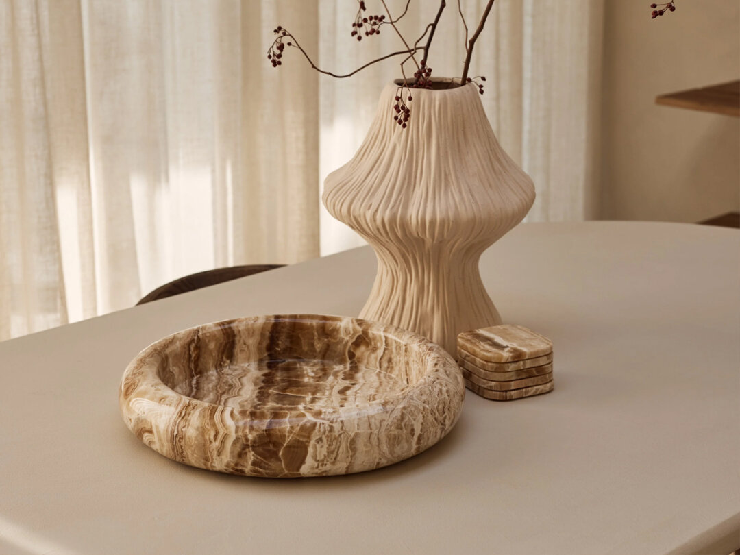 Sandal onyx turban bowl 40cm