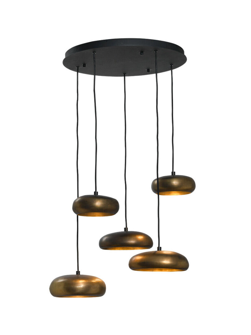 Hanglamp Pebble 5 - donker messing