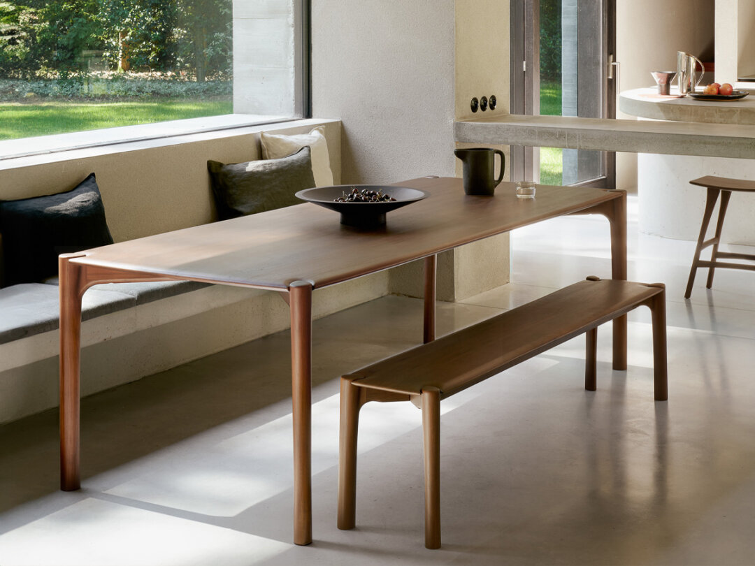 Eettafel PI - bruin teakhout