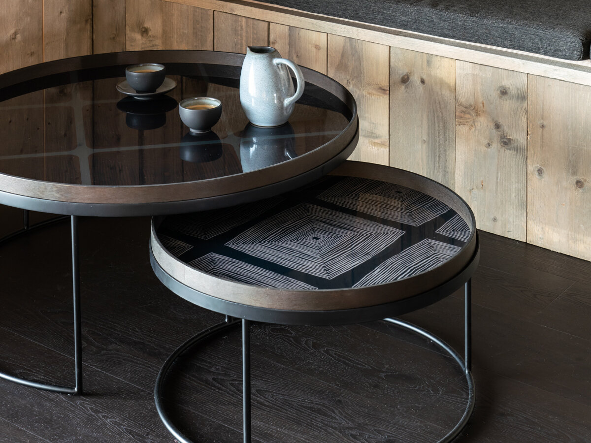 Rond dienblad salontafel set - L/XL